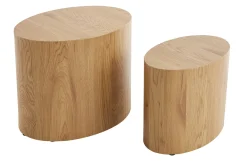 Outlet Miliboo Mesas de centro ovales madera clara (lote de 2) WOODY
