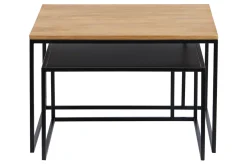 Best Miliboo Mesas nido de centro de madera de mango maciza y metal TAHL