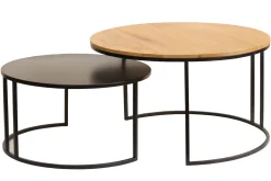 Shop Miliboo Mesas nido de centro diseño madera y metal TAHL