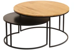 Shop Miliboo Mesas nido de centro diseño madera y metal TAHL