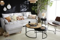 Shop Miliboo Mesas nido de centro diseño madera y metal TAHL