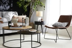 Shop Miliboo Mesas nido de centro diseño madera y metal TAHL