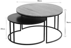Shop Miliboo Mesas nido de centro diseño madera y metal TAHL