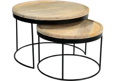 Discount Miliboo Mesas nido mango y metal LEDGE