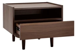 Clearance Miliboo Mesilla de noche con cajón de madera oscura SANAA