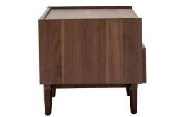 Clearance Miliboo Mesilla de noche con cajón de madera oscura SANAA