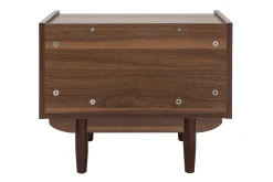 Clearance Miliboo Mesilla de noche con cajón de madera oscura SANAA