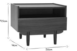 Clearance Miliboo Mesilla de noche con cajón de madera oscura SANAA