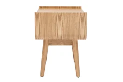 Best Sale Miliboo Mesilla de noche de madera maciza clara y ratán con cajón 50 cm ATHÈNE