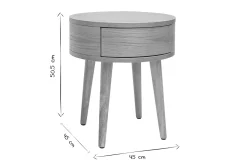 Fashion Miliboo Mesilla de noche redonda de madera clara con cajón 45 cm JUDITH