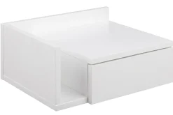 Fashion Miliboo Mesilla de pared blanca con cajón 40 cm NASTY