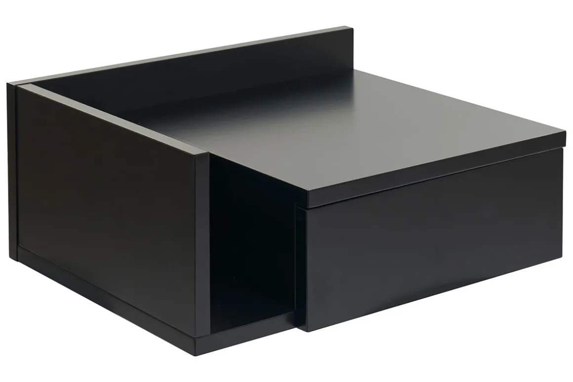 Cheap Miliboo Mesilla de pared negra con cajón 40 cm NASTY