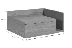 Sale Miliboo Mesilla de pared roble claro con cajón 40 cm NASTY