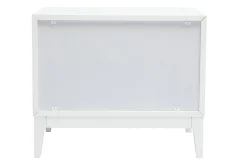 Shop Miliboo Mesita de noche blanca mate y metal dorado con almacenamiento L60 cm GIANA