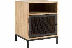 Best Miliboo Mesita de noche en madera de mango y metal perforado RACK