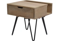 Cheap Miliboo Mesita de noche en mango y metal negro VIBES