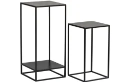Cheap Miliboo Mesitas auxiliares nido en metal negro (lote de 2) IGGY