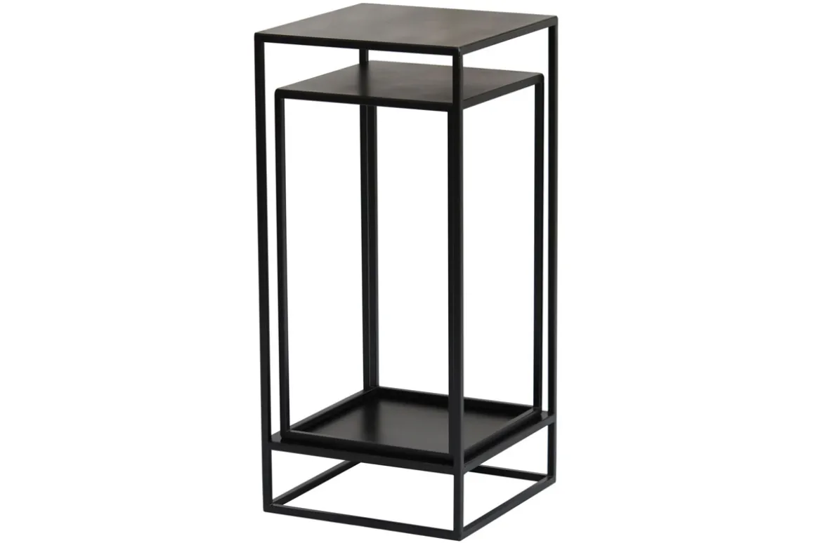 Cheap Miliboo Mesitas auxiliares nido en metal negro (lote de 2) IGGY