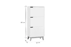 Best Sale Miliboo Mueble de almacenaje blanco 3 puertas LEENA