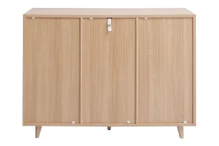 Sale Miliboo Mueble de almacenaje de entrada con acabado de roble claro y metal dorado 110 cm SILVESTRE