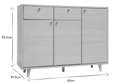 Sale Miliboo Mueble de almacenaje de entrada con acabado de roble claro y metal dorado 110 cm SILVESTRE