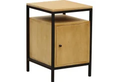 Clearance Miliboo Mueble de almacenaje para escritorio de madera de mango y metal negro OPIUM