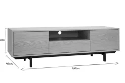 Fashion Miliboo Mueble de TV acabado en roble con nicho abierto L160 cm MANNY