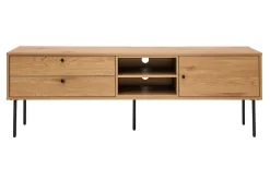 Clearance Miliboo Mueble TV acabado roble claro y patas de metal negro 160 cm PERNELLE