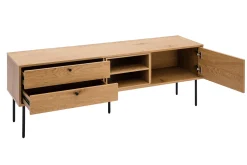 Clearance Miliboo Mueble TV acabado roble claro y patas de metal negro 160 cm PERNELLE