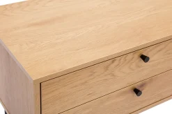 Clearance Miliboo Mueble TV acabado roble claro y patas de metal negro 160 cm PERNELLE