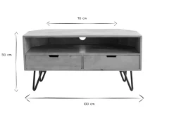 Shop Miliboo Mueble TV angular de madera de mango maciza y metal 100 cm VIBES