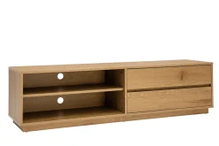 Best Miliboo Mueble TV con acabado de roble claro y 2 cajones 160 cm MADERO