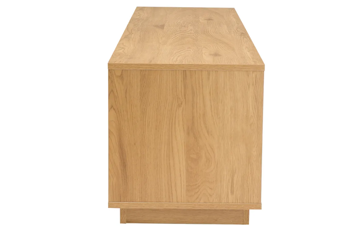 Best Miliboo Mueble TV con acabado de roble claro y 2 cajones 160 cm MADERO