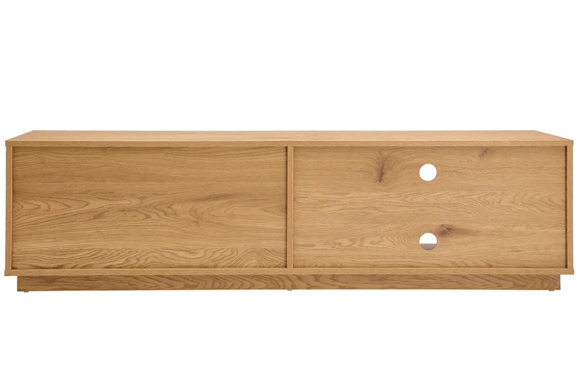 Best Miliboo Mueble TV con acabado de roble claro y 2 cajones 160 cm MADERO