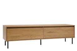 Clearance Miliboo Mueble TV con acabado de roble claro y 2 cajones 160 cm ARAGON
