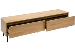 Clearance Miliboo Mueble TV con acabado de roble claro y 2 cajones 160 cm ARAGON
