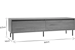 Clearance Miliboo Mueble TV con acabado de roble claro y 2 cajones 160 cm ARAGON