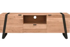 Best Miliboo Mueble TV de acacia maciza y metal negro 150 cm ALVARO