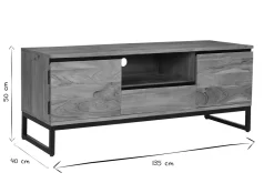 Fashion Miliboo Mueble TV de acacia maciza 135 cm HOORN