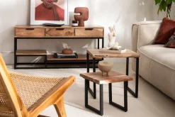 Hot Miliboo Mueble TV de acacia maciza y metal 115 cm WARREN