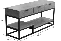 Hot Miliboo Mueble TV de acacia maciza y metal 115 cm WARREN