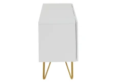 Discount Miliboo Mueble TV de diseño 140 cm con grabados grabado de metal blanco y dorado OZEN