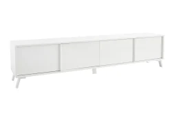 Hot Miliboo Mueble TV de diseño con acabado blanco brillante 205 cm NEMA