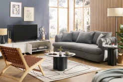 Hot Miliboo Mueble TV de diseño con acabado blanco brillante 205 cm NEMA