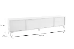 Hot Miliboo Mueble TV de diseño con acabado blanco brillante 205 cm NEMA