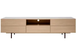Online Miliboo Mueble TV de diseño con armarios de madera de roble claro y metal negro 180 cm ALASKA