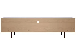 Online Miliboo Mueble TV de diseño con armarios de madera de roble claro y metal negro 180 cm ALASKA