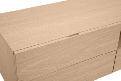 Online Miliboo Mueble TV de diseño con armarios de madera de roble claro y metal negro 180 cm ALASKA