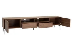 Cheap Miliboo Mueble TV de diseño de contrachapado de nogal 200 cm BLISS