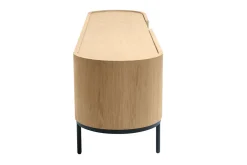 Store Miliboo Mueble TV de diseño en madera clara y metal negro con almacenaje 180 cm SKYE